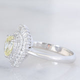 Anello ballerina vintage in platino con diamante fancy yellow (0.79ct) e diamanti (0.53ctw), anni ‘90
