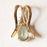 Vintage-Anhänger aus 14-karätigem Gelb- und Weißgold mit blauem Topas (ca. 1.75 Karat) und Diamanten (ca. 0.18 Karat), 60er Jahre