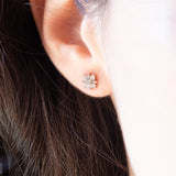 Vintage Ohrringe aus 9 Karat Weißgold mit Diamanten (ca. 0.20 Karat), 80er / 90er Jahre