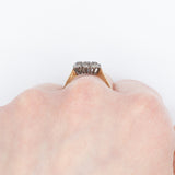 Anello vintage a fiore in oro giallo 9K con diamanti (0.15ctw ca.)