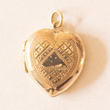 Herzförmiger Vintage-Fotoanhänger aus 9-karätigem Gelbgold, 60er Jahre