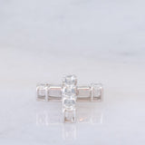 Ciondolo vintage a forma di croce in platino con diamanti (0.50ctw)