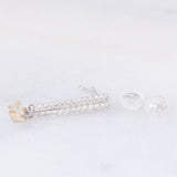 Orecchini pendenti vintage in oro bianco 18K con diamanti (0.44ctw)