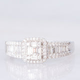 Anello a fascia vintage in platino con diamanti (0.50ctw), anni ‘80