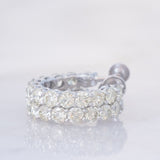 Orecchini a cerchio vintage in oro bianco 18K con diamanti (1.46ctw)