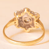 Antiker 18-Karat-Gelb- und Weißgold-Diamant-Blumenring im alten europäischen Schliff (ca. 0.88 ctw), 20er Jahre