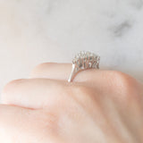 Anello vintage in oro bianco 14K con diamanti di taglio brillante (0.42ctw ca.), anni ‘80