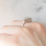 Bague vintage en or blanc 14 carats avec diamant taille brillant (environ 0.42 ct), 80s