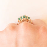 Vintage-Ring aus 14-karätigem Gelbgold mit Smaragden (ca. 2.70 Karat), 80er Jahre