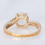 Solitario vintage in oro giallo 9K con quarzo rutilato (1.35ct)