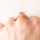 Vintage-Cocktailring aus 14-karätigem Gelb- und Weißgold mit Amethyst (ca. 4.20 ct) und Diamanten (ca. 0.22 ctw), 80er Jahre