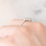 Anello a cuore vintage in platino con diamanti (0.50ctw), anni ‘90