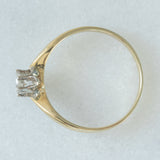 Solitario vintage in oro giallo 14K con diamante di taglio brillante (0.25ct ca.), anni ‘40/‘50