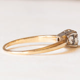 Antique 14K yellow gold and silver solitaire with old European cut diamond (approx. 0.15ct), 20s/30s