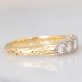 Antique 14K yellow gold ring with brilliant cut diamonds (0.54ctw approx.), 30s