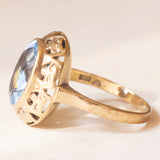 Винтажное коктейльное кольцо из желтого золота 8 карат с синтетической синей шпинелью (около 3.50 карата), 60-70-е гг.