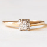 Antique 14K yellow gold and silver solitaire with old European cut diamond (approx. 0.15ct), 20s/30s