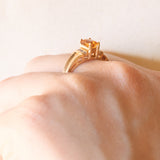 Vintage-Bandring aus 10-karätigem Gelbgold mit Citrinquarz (ca. 0.45 ct) und Diamanten im Brillantschliff (ca. 0.06 ctw), 70er Jahre