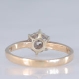 Anel vintage em ouro amarelo 9K com diamantes lapidados brilhantes (0.21ctw aprox.), ano 1977