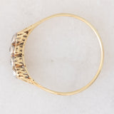 Veretta antica in oro giallo e bianco 14K con diamanti di taglio vecchia miniera (0.35ctw ca.), anni ‘30