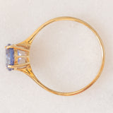 Solitario vintage in oro giallo 9K con tanzanite (1.80ct ca.)