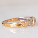 Anello a fascia vintage in oro giallo 9K con diamanti (0.18ctw ca.)