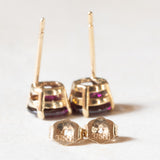 Vintage-Ohrringe aus 9-karätigem Gelbgold mit Turmalinen (ca. 1.50 Karat), 70er Jahre