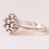 Vintage-Schneeflockenring aus 14-karätigem Weißgold mit Diamanten im Brillantschliff (ca. 0.50 ctw), 60er/70er Jahre