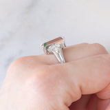 Anello in platino con tormalina watermelon (2.60ct) e diamanti (0.44ctw), anni ‘2000
