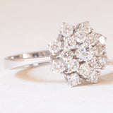 Vintage 14K White Gold Snowflake Ring with Brilliant Cut Diamonds (approx. 1ctw), 60s