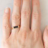 Anello vintage in oro giallo 9K con onice, anno 1986