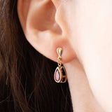 Vintage-Tropfenohrringe aus 9-karätigem Gelbgold mit Amethyst (ca. 0.80 ctw), 70er Jahre