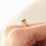 Solitaire vintage en or jaune 9K avec onyx, 1992