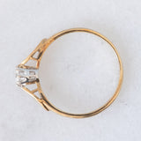 Vintage-Solitär aus 9 Karat Gelbgold mit Diamant im Brillantschliff (ca. 0.15 ct), 1990