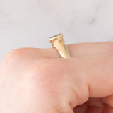 Solitario vintage in oro giallo 9K con cromodiopside (1ct ca.), anni ‘80