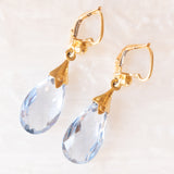 Vintage-Ohrringe aus 18 Karat Gelbgold mit blauem Topas, 60er Jahre