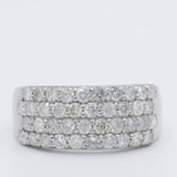 Anello a fascia in platino con pavé di diamanti di taglio brillante (1ctw), anni ‘80