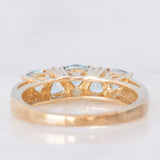 Veretta vintage in oro giallo 9K con acquamarine (0.97ctw)