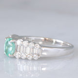 Anello vintage in platino con tormalina paraiba (0.76ct) e diamanti (0.71ctw), anni ‘90/anni ‘2000