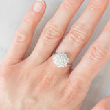 Anello a fiocco di neve in oro bianco 14K con diamanti di taglio brillante (1ctw ca.), anni ‘70/‘80