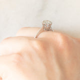 Solitario vintage in oro bianco 18K con diamante di taglio brillante (0.42ct ca.), anni ‘60