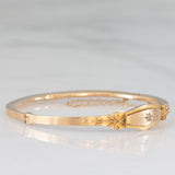 Bracciale rigido antico in oro giallo 9K con diamante di taglio rosetta, primi del ‘900