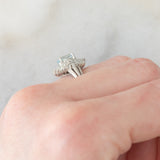 Anello ballerina vintage in platino con acquamarina (0.65ct) e diamanti (0.35ctw), anni ‘80/‘90