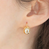 Orecchini vintage in oro giallo 14K con acquamarine (1.60ctw ca.), anni ‘70