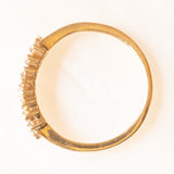 Anello vintage in oro giallo e bianco 9K con diamanti (0.12ctw ca.)