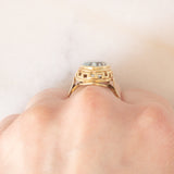 Anello da cocktail vintage in oro giallo 14K con acquamarina (5ct ca.), anni ‘60