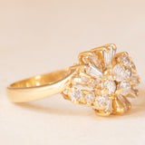Vintage-Ballerina-Ring aus 18-karätigem Gelbgold mit Diamanten im Brillant- und Spitzschliff (ca. 0.70 ctw), 80er Jahre
