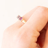 Vintage-Ring aus 9-karätigem Gelbgold mit Amethysten, Turmalin und Iolithen, 2005