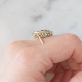Gioiello vintage 2 in 1 e convertibile da anello a ciondolo in oro giallo e bianco 14K con rubini (0.12ctw ca.) e diamanti di taglio brillante (0.32ctw ca.), anni ‘70/‘80