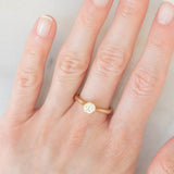 Solitaire vintage en or jaune 14 carats et diamants taillés en brillant (env. 0.45 ct), années 70